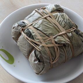 Bánh chưng in Vietnam, the traditional rice cake associated with the legend of Lang Liêu.