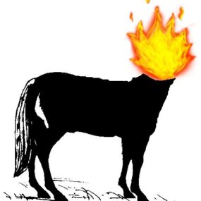 Public-domain illustration of the Mula Sem Cabeça, or Headless Mule, from Brazilian folklore.