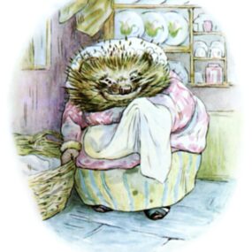 Public-domain Beatrix Potter illustration from The Tale of Mrs. Tiggy-Winkle.