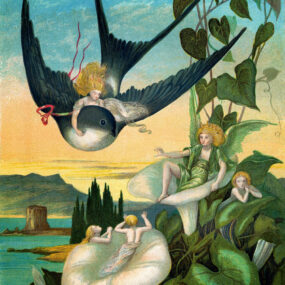 Public-domain 1872 illustration of Thumbelina by Eleanor Vere Boyle.