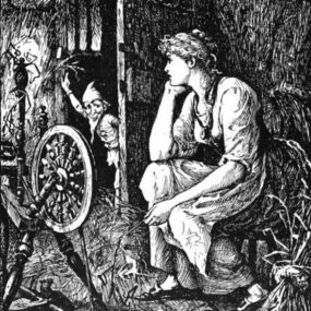 Illustration associated with the German folktale Rumpelstiltskin.
